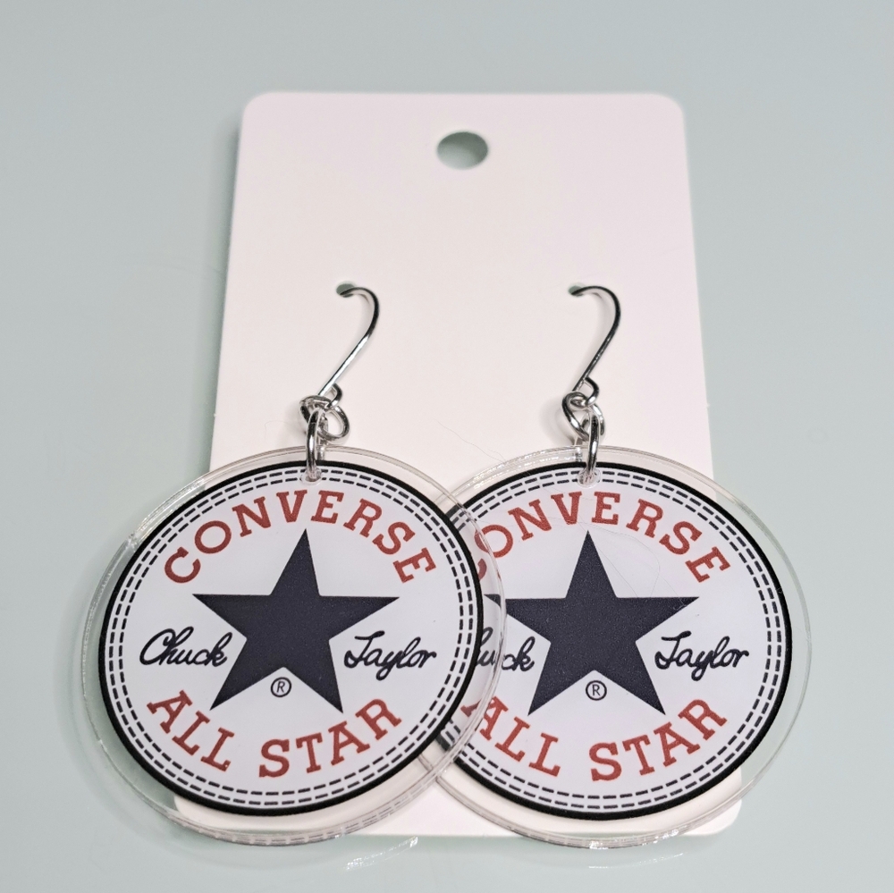 Converse Logo Earrings With Stainless Steel Ear Wires